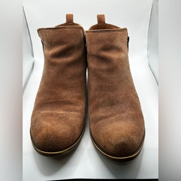 Lucky Brand Basel Suede Flat Bootie in light brown - Picture 10 of 15